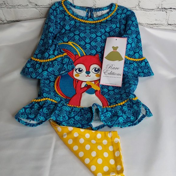 'RARE EDITIONS' TOP & PANTS SQUIRREL OUTFIT 2-PIECE SET - Picture 16 of 16